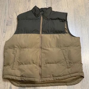 St Johns Bay Mens XXL Puffer Vest Brown tan Full Zip Sleeveless Jacket - Picture 1 of 6