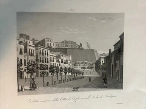 Vue Intérieure de La Ville De Cagliari Dans L'Île De Sardaigne 1845 Sardaigne - Picture 1 of 7