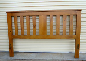 SOLID WOOD QUEEN BED HEAD WITH BRACKETS