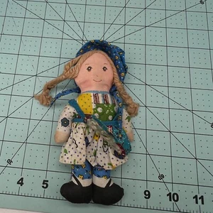 VINTAGE Original Holly Hobbie 1975 Miniature Rag Doll 7" Knickerbocker Cloth - Picture 1 of 8