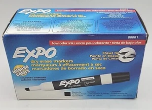 EXPO Low Odor Dry Erase Marker Chisel Tip Black Dozen 80001. NIB  - Picture 1 of 5
