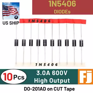 1N5406 IN5406 (10 pcs) 3A 600V Rectifier Diode - USA Ship - Picture 1 of 3