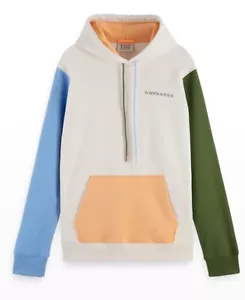 Sudadera con Capucha Scotch & Soda Color Block en Blanco Multi Talla GRANDE - Imagen 1 de 1