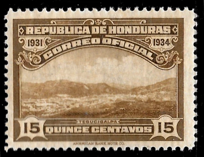 Honduras 1931 OFICIAL Sc#O94🔥VISTA de TEGUCIGALPA🔥MLH OG VF Arquitectura Foto 1 de 2