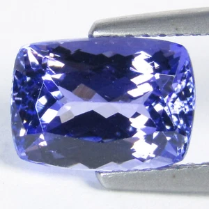 Gema colección en forma de cojín de tanzanita 100 % color violeta natural de 2,94 quilates - Imagen 1 de 6