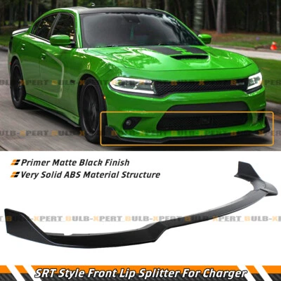 Kit de labios de parachoques delantero negro satinado para Dodge Charger SRT Hellcat Scat Pack 2015-23 Foto 1 de 4