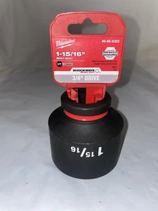 Milwaukee Shockwave 1-15/16” Impact Socket 6 Point Standard 3/4” Dr 49-66-6322 - Picture 1 of 9