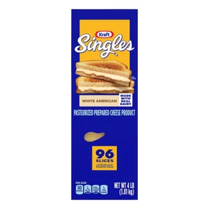 Kraft Singles American Cheese Slices, White 96 ct. - 4 lbs. - Picture 1 of 1