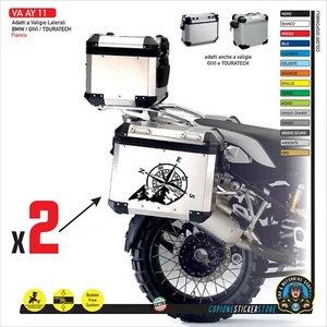 2 Adesivi compatibili valigie laterali Moto BMW GIVI Montagne Bussola AY 11 - Picture 1 of 1