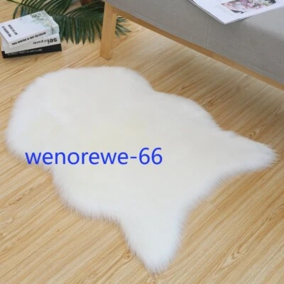 Alfombra de piel de oveja sintética de felpa - Alfombra peluda mullida para sofá, sala de estar, cabecera Foto 1 de 4