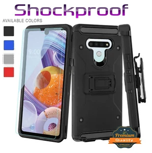 For LG 2020 Phone Case Impact Hybrid Armor Rubber Cover Clip Holster + Screen - Picture 1 of 26