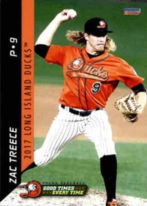2017 Long Island Ducks Choice #28 Zac Treece Hot Springs Arkansas Baseball Card - Picture 1 of 2
