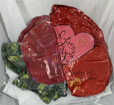 (4) 27 英寸我爱你 & (5) 18 英寸玫瑰米拉气球 — 第 1/3 张图片