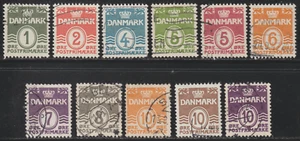 Denmak 1933-40 SC# 220 - 230 - Eleven different stamps - Used Lot # 042-1 - Picture 1 of 2