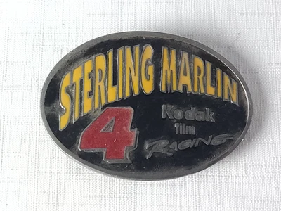 Hebilla de cinturón vintage Sterling Marlin NASCAR Racing edición especial años 90 peltre Foto 1 de 4