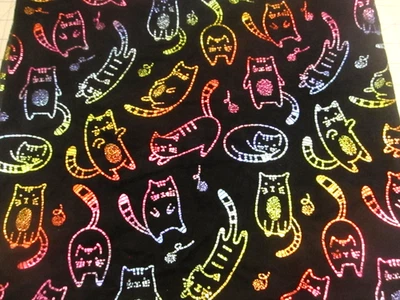 Tela de terciopelo suave elástica para gatos coloridos brillantes de neón 34" x 62" Foto 1 de 4