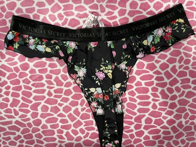 Victoria's Secret Tanga Seda Pierna Alta Bragas Estampado Floral XL Nuevo Foto 1 de 3