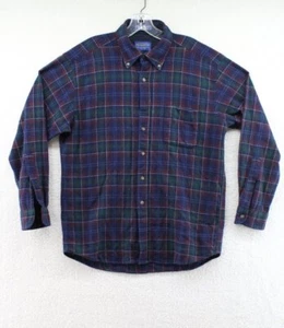 Pendleton Fireside Shirt Men's Large Blue Green Massachusetts Tartan Plaid Wool - Picture 1 of 9