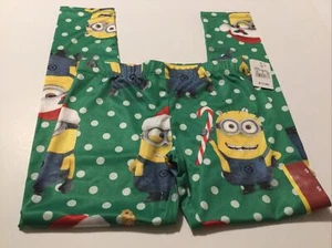Mädchen grüne Leggings Weihnachten MINIONS Gr. L Large Stretch Urlaub Hose NEU - Bild 1 von 2