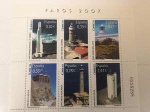 España 2007 sellos nuevos en Hoja Bloque de Faros de España en MNH - Imagen 1 de 2