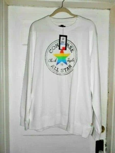 Neu mit Etikett Converse Pride weißes Sweatshirt für Herren 10018563-A01 Gr. XL UVP 55€ - Bild 1 von 8