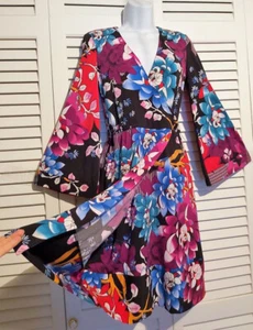 Calvin Klein Damen schönes langärmliges mehrfarbiges Kleid, Größe 2, neu mit Etikett - Bild 1 von 8