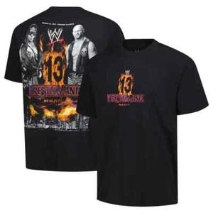 Men's Black WrestleMania 13 Bret Hart - Stone Cold Steve Austin Boxy T-Shirt - Picture 1 of 2