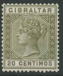 Gibraltar SG24 1889 20c olive-green and brown Mint - Picture 1 of 1