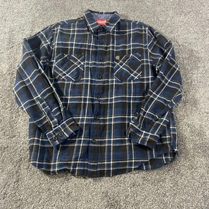 Coleman Mens Flannel Button Up Shirt Size L Blue/Green Plaid 100% Cotton - Picture 1 of 10