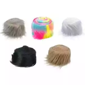 Faux Fur Lace Ribbon Stripes Fluffy Trim Clothing Collar Hat Cuffs Beard Decor - Picture 1 of 12