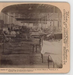Interior Mud Hall Prison Pretoria Boer War South Africa Stereoview 1901 - Picture 1 of 5