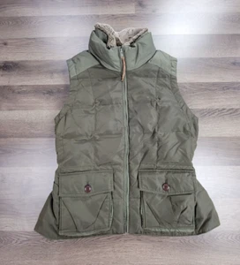 Eddie Bauer Vest XL Green Womens Down Filled 550 Power Yukon Vintage Cinched - Picture 1 of 13