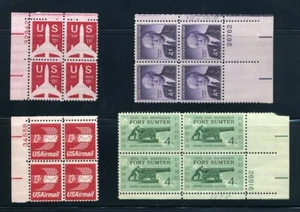 US Stamps MNH - 4 Different Plate Blocks of 4 Scott 1161 1178 C78 C79 Lot35 - Picture 1 of 1