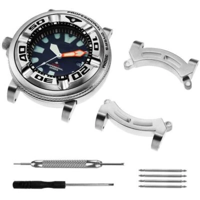 For Citizen Eco-Drive Promaster BJ8050 Silver Metal Adapters+Metal/Silicone Band - Image 1 of 4