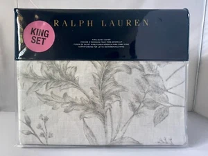 Ralph Lauren Genevieve Floral 300 TC KING Duvet Cover Grey or Blue MSRP $430 - Picture 1 of 13