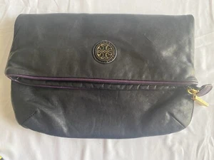 TORY BURCH Clutch schwarz Leder Reißverschluss/magnetisch faltbar - Bild 1 von 17
