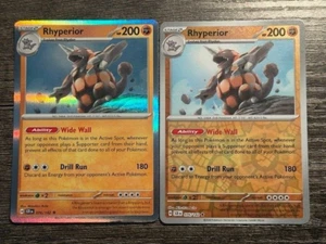 POKEMON X2 RHYPERIOR 076/142 RARE HOLO + RHYPERIOR 076/142 RARE REV.HOLO LP - Picture 1 of 4