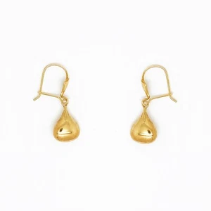 Genuine 9ct Yellow Gold Small Liquid Drop Blob Earrings - Picture 1 of 1