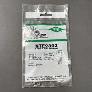 1 Each ~ NTE2303 ~ NPN Transistor ~ Horizontal Deflection Output ~ TO-220 ~ NOS - Picture 1 of 4