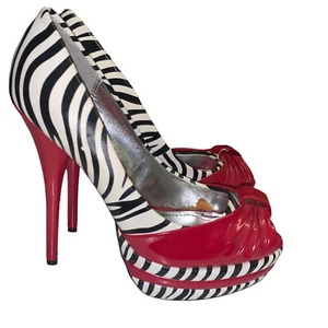 Dots Womens Heels Zebra Print Multi Color Size 6 - Picture 1 of 9