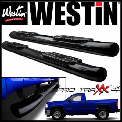 Barras de peldaños Westin Pro Traxx 4" ovaladas Nerf para GMC Sierra 2007-2014 cabina regular Foto 1 de 4