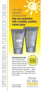 SPF50+ sunblock tinted sunscreen foundation flawless beautiful skin Fleur De Mer - Picture 1 of 17
