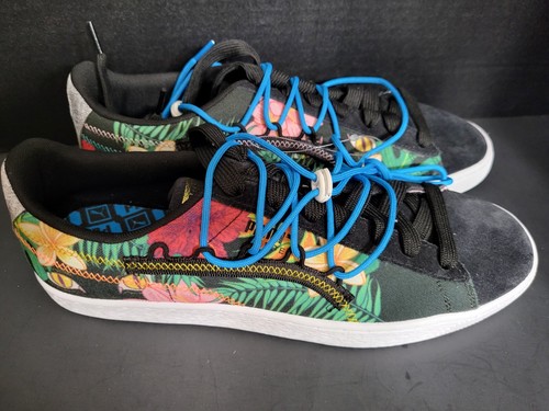 Sneaker comfort floreale Puma in pelle scamosciata uomo 8 scarpe classiche con carta 387705 01 nuove