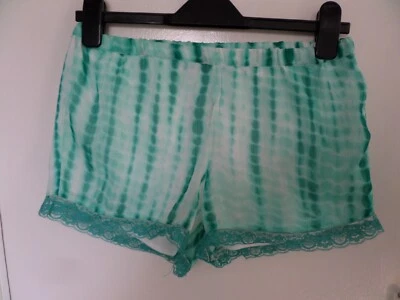 ZARA TFC Green Tie Dye Fully Lined Chiffon Beach Shorts - SIZE S - Image 1 of 4