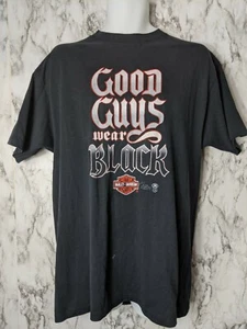 Vintage 1986 3D Emblem Harley Davidson Shirt XL Good Guys Wear Black Solid Back - Bild 1 von 10