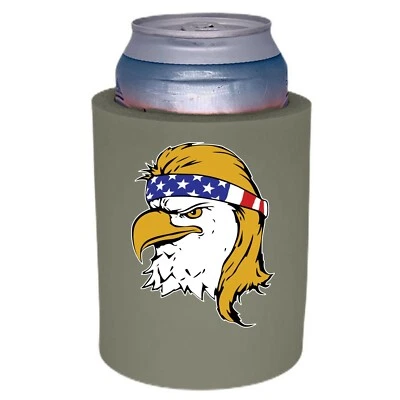 Bald Eagle Mullet Thick Foam "Old School" Style Can Coolie - Imagem 1 de 4