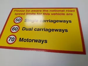 DL31 VAN DASHBOARD DECAL STICKER COMMERCIAL VEHICLE LGV SPEED LIMIT REMINDER - Picture 1 of 1