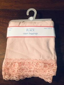THE CHILDREN'S PLACE Pink Lace Capri Leggings Girls Size 10-12 - Picture 1 of 6