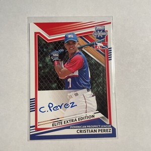 Cristian Perez 2022 Panini Elite Extra Edition Dominican Prospect Auto #216 DPL