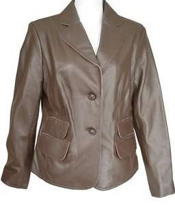 S size Women Genuine Soft Sheepskin Light Simple Fashion Casual Sports Blazer - Picture 1 of 2